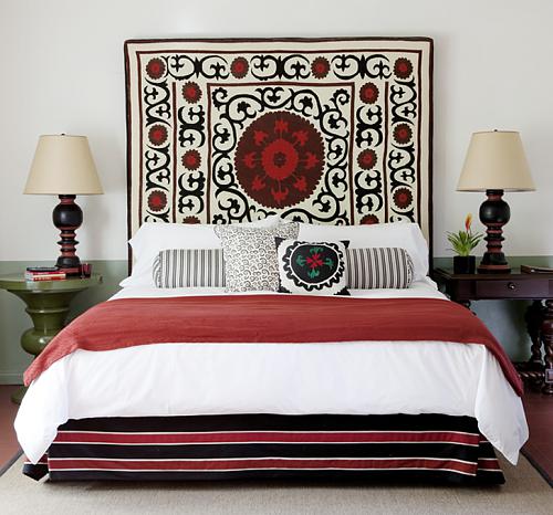 Want a headboard with huge impact? Hang a rug or tapestry. I would ...